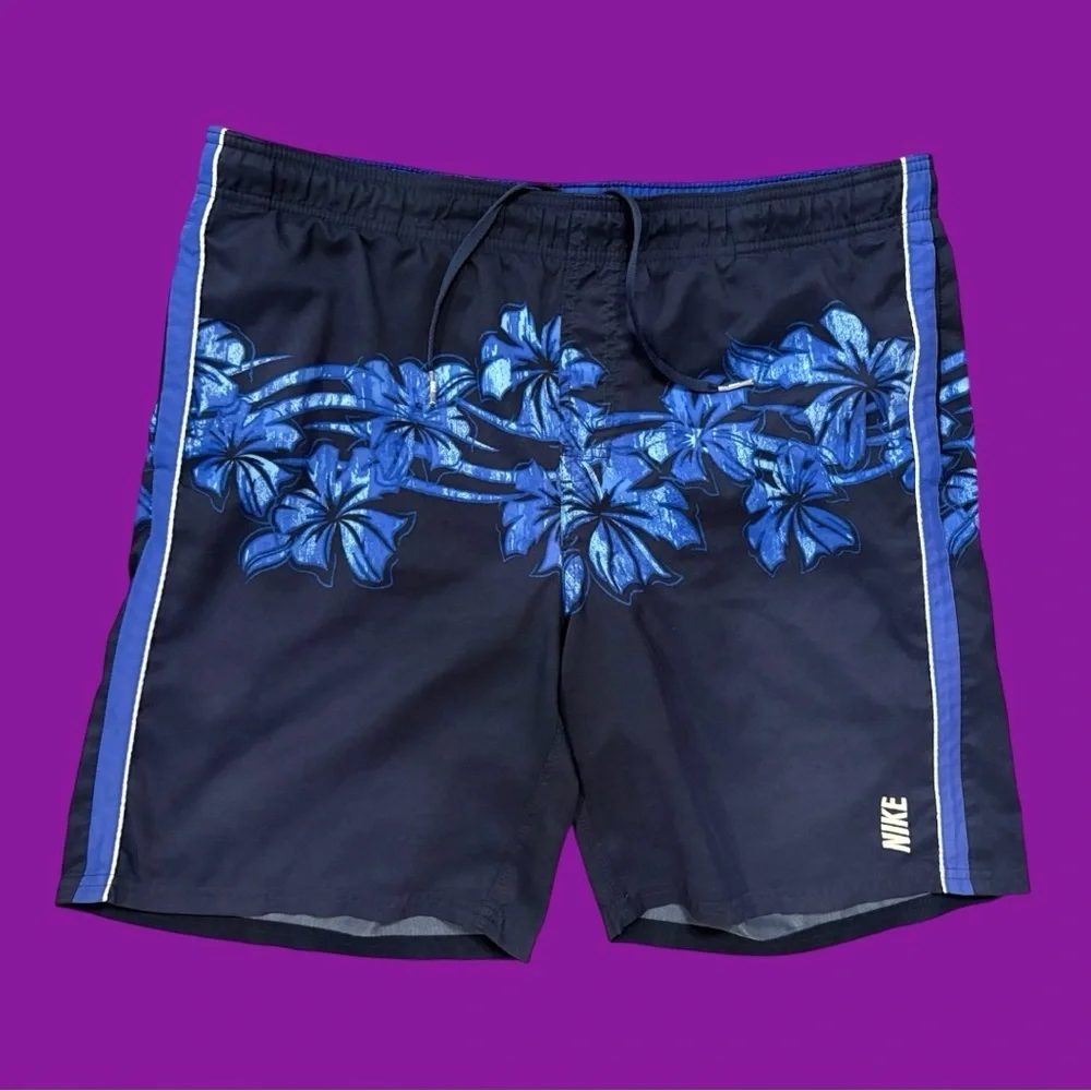90s Nike floral pattern swim shorts